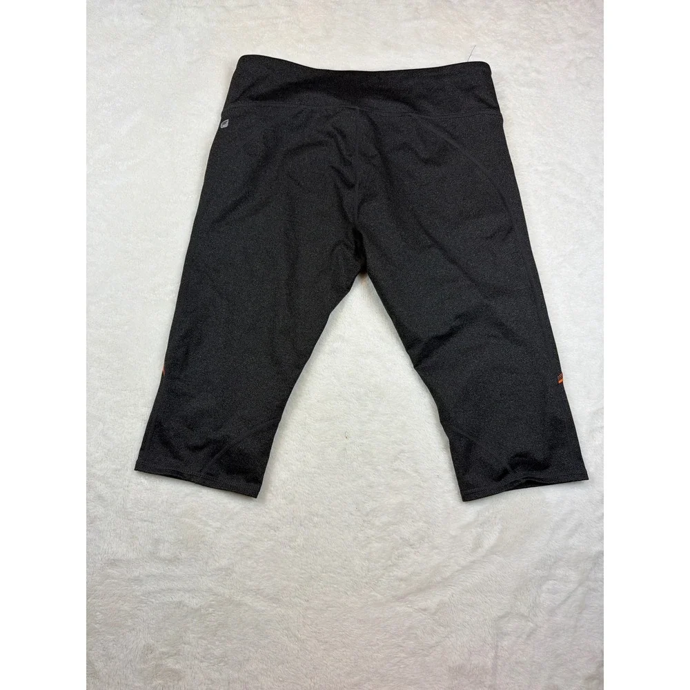 Fabletics Womens Gray Orange Zipper Pocket Crop Leggings Capris CS1512336 L